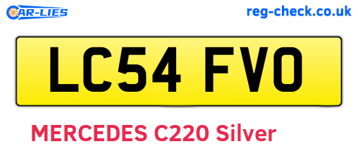 LC54FVO are the vehicle registration plates.