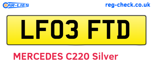 LF03FTD are the vehicle registration plates.