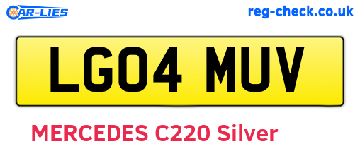 LG04MUV are the vehicle registration plates.
