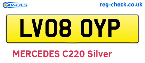 LV08OYP are the vehicle registration plates.