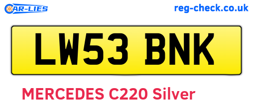 LW53BNK are the vehicle registration plates.
