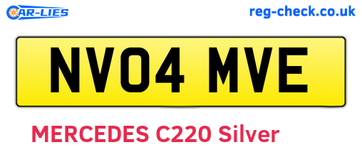 NV04MVE are the vehicle registration plates.