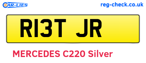R13TJR are the vehicle registration plates.