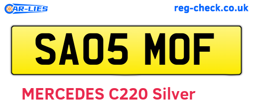 SA05MOF are the vehicle registration plates.