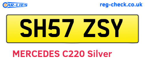 SH57ZSY are the vehicle registration plates.