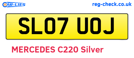 SL07UOJ are the vehicle registration plates.