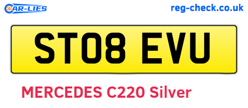 ST08EVU are the vehicle registration plates.