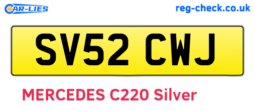 SV52CWJ are the vehicle registration plates.