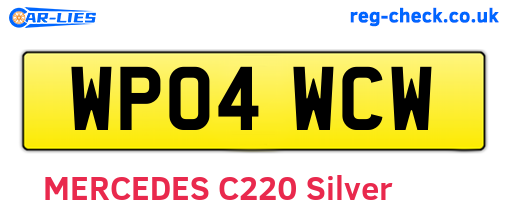 WP04WCW are the vehicle registration plates.