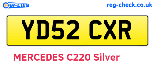YD52CXR are the vehicle registration plates.