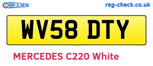 WV58DTY are the vehicle registration plates.