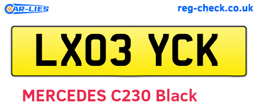 LX03YCK are the vehicle registration plates.