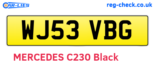 WJ53VBG are the vehicle registration plates.