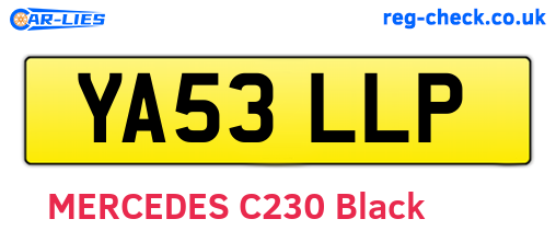 YA53LLP are the vehicle registration plates.