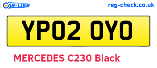 YP02OYO are the vehicle registration plates.