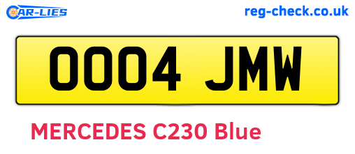 OO04JMW are the vehicle registration plates.