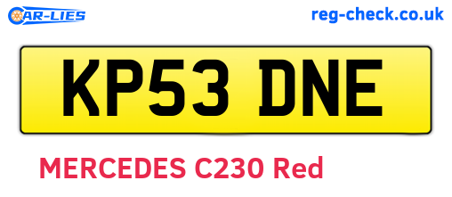 KP53DNE are the vehicle registration plates.