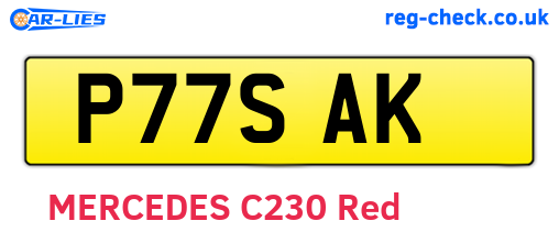 P77SAK are the vehicle registration plates.