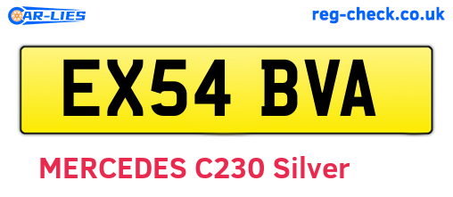 EX54BVA are the vehicle registration plates.