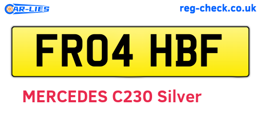 FR04HBF are the vehicle registration plates.
