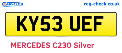 KY53UEF are the vehicle registration plates.