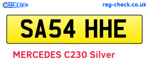 SA54HHE are the vehicle registration plates.