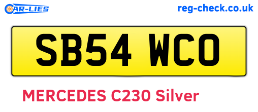 SB54WCO are the vehicle registration plates.