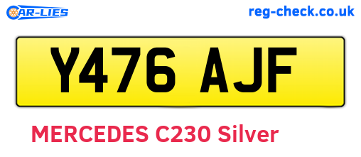 Y476AJF are the vehicle registration plates.