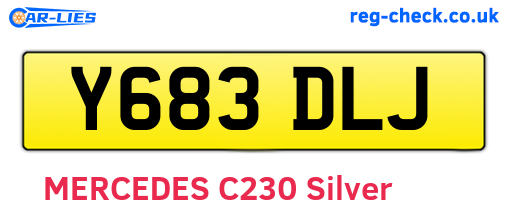 Y683DLJ are the vehicle registration plates.