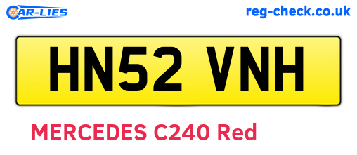 HN52VNH are the vehicle registration plates.