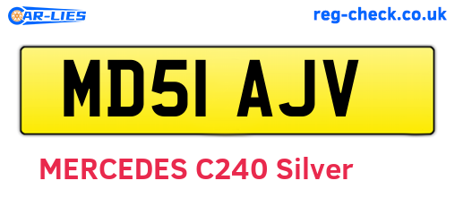 MD51AJV are the vehicle registration plates.