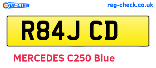 R84JCD are the vehicle registration plates.