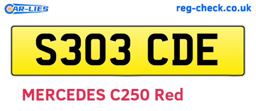 S303CDE are the vehicle registration plates.