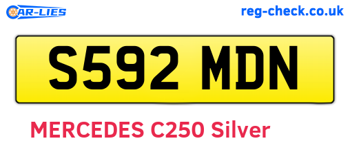 S592MDN are the vehicle registration plates.