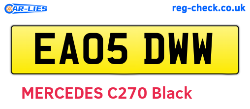 EA05DWW are the vehicle registration plates.