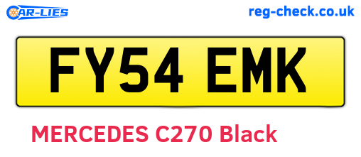 FY54EMK are the vehicle registration plates.