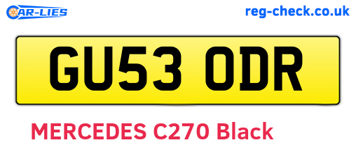 GU53ODR are the vehicle registration plates.