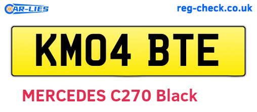 KM04BTE are the vehicle registration plates.