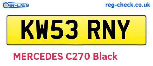 KW53RNY are the vehicle registration plates.