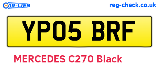 YP05BRF are the vehicle registration plates.
