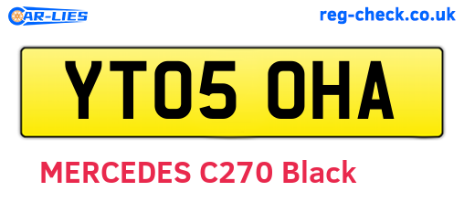 YT05OHA are the vehicle registration plates.