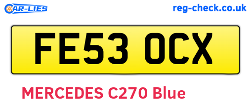 FE53OCX are the vehicle registration plates.