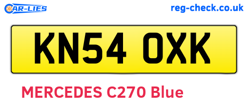 KN54OXK are the vehicle registration plates.