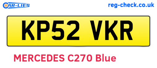 KP52VKR are the vehicle registration plates.
