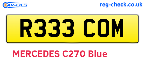 R333COM are the vehicle registration plates.
