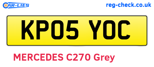 KP05YOC are the vehicle registration plates.