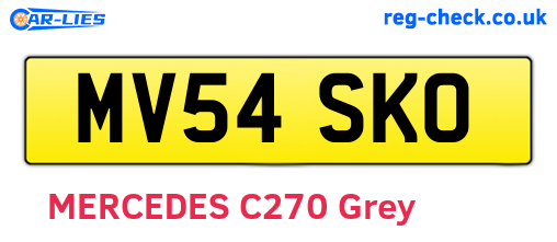 MV54SKO are the vehicle registration plates.