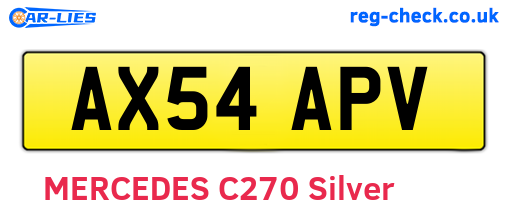 AX54APV are the vehicle registration plates.
