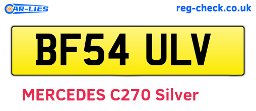 BF54ULV are the vehicle registration plates.
