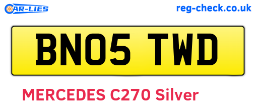 BN05TWD are the vehicle registration plates.